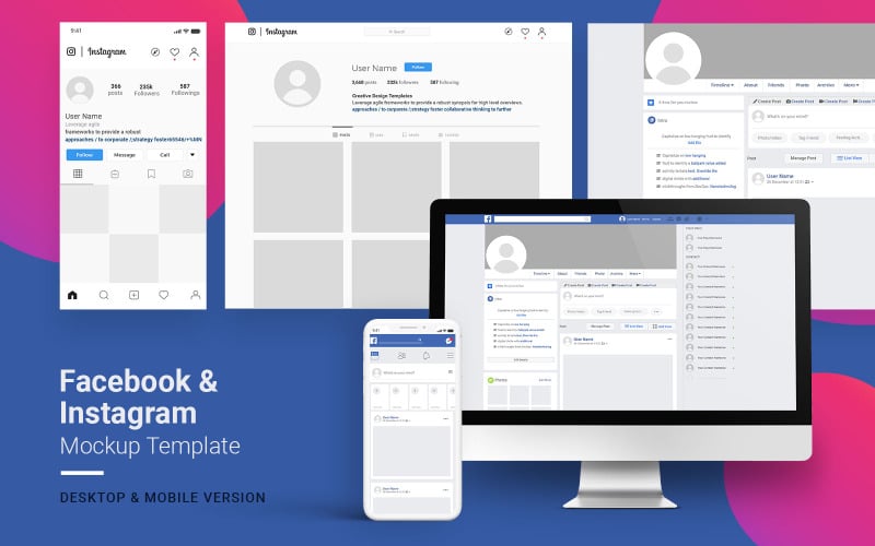 facebook amp instagram product mockup original