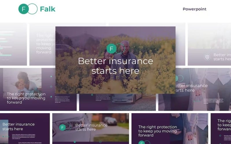 falk marketing insurance powerpoint template original