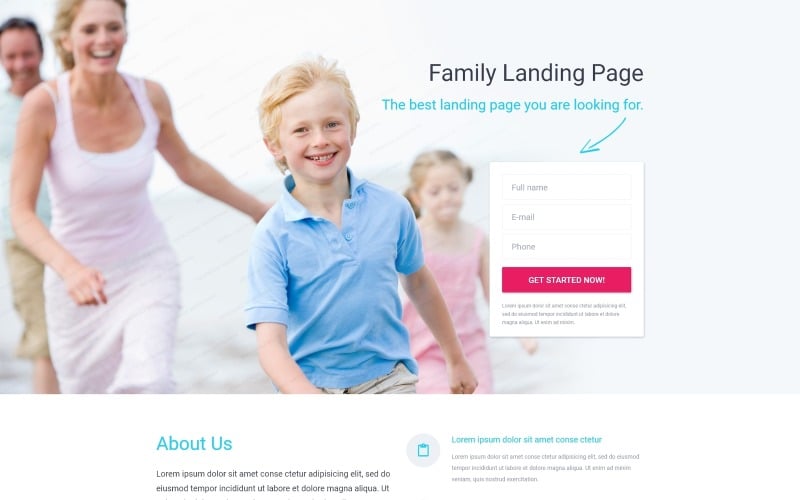 family center responsive landing page template original