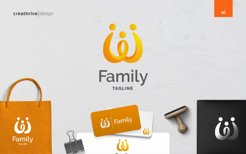 family simple logo template original