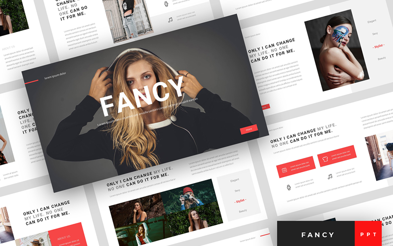 fancy fashion presentation powerpoint template original
