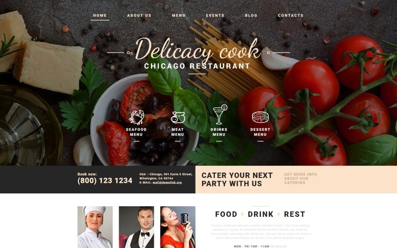 fancy restaurant joomla template original