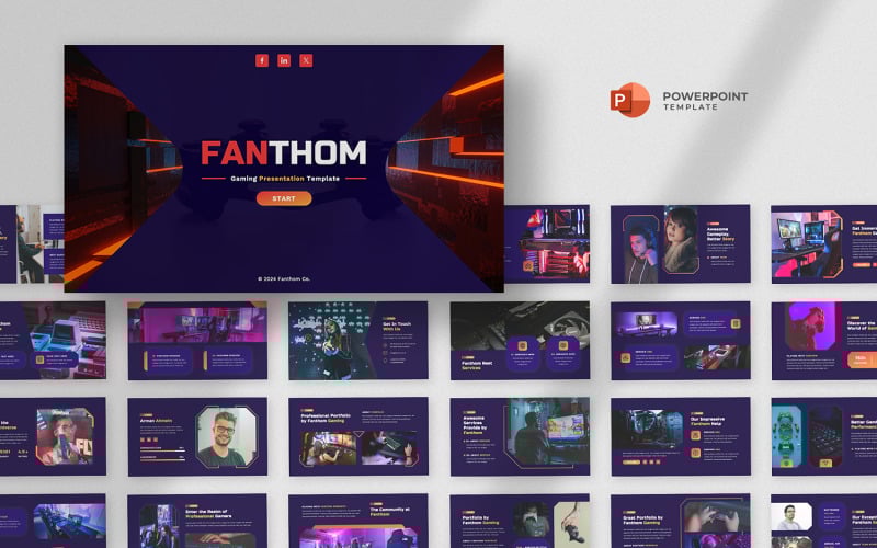 fanthom gaming esports powerpoint template original