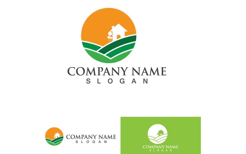 farm green tea logo elements design original