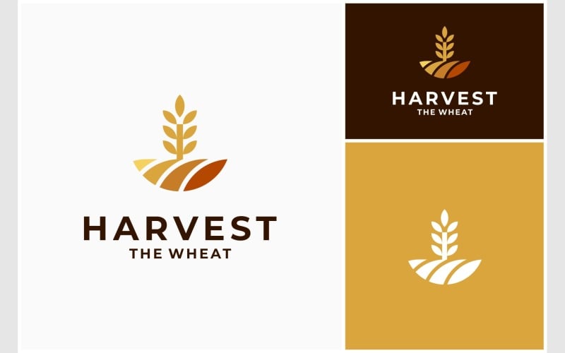 farm land grain wheat harvest logo original