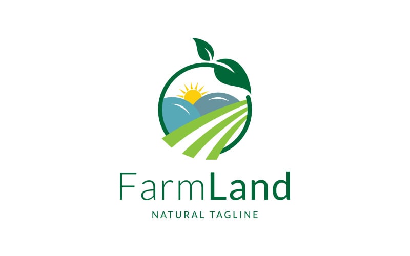 farm land modern agriculture logo design original