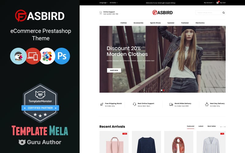 fasbird fashion designer store prestashop theme original