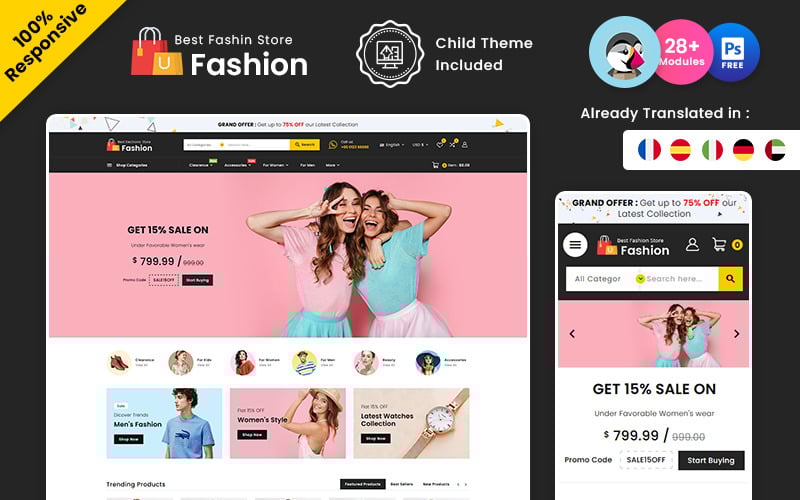 fashion beauty and fashion multipurpose prestashop theme original