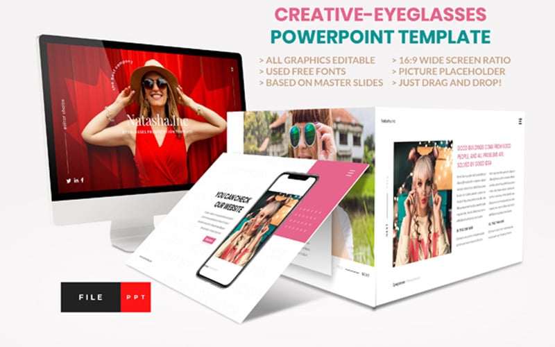 fashion eyeglasses powerpoint template original