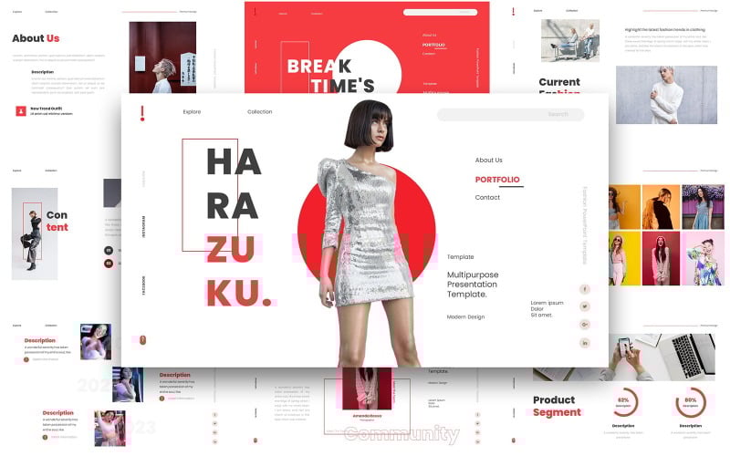 fashion harazuku powerpoint template original