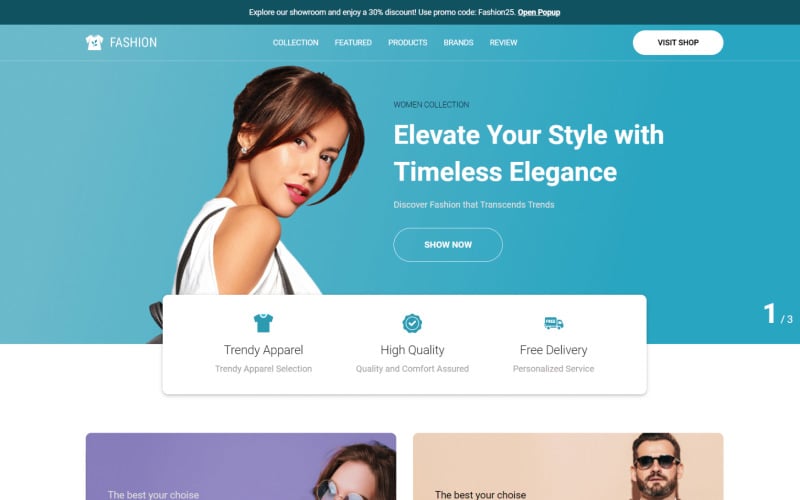 fashion landing page store template original