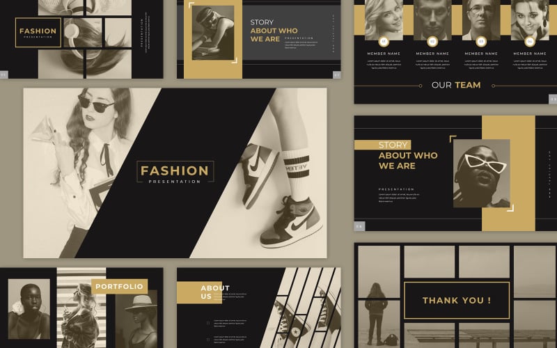 fashion professional unique powerpoint presentation template original
