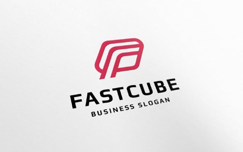 fast cube letter f professional logo original