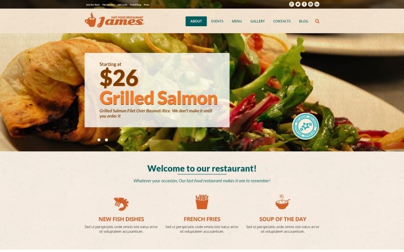 fast food restaurant joomla template original