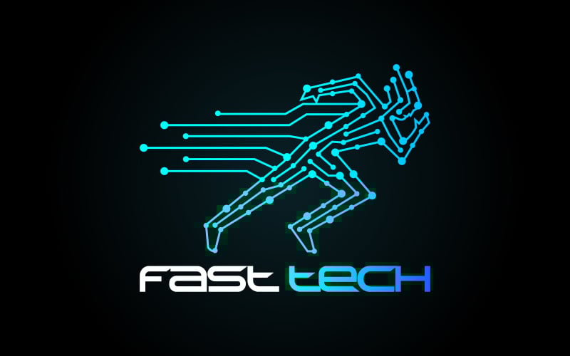 fast human power technology logo design original