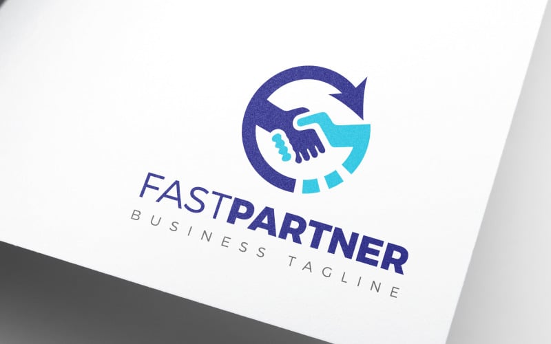 fast partner business deal logo design original