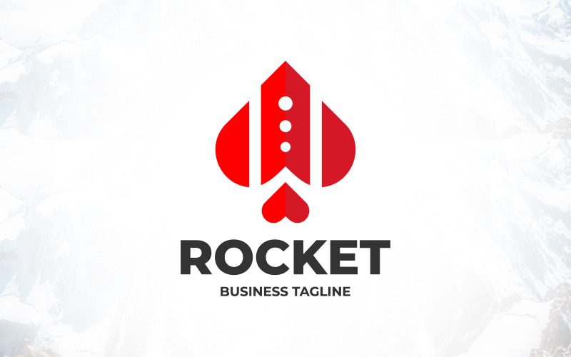 fast speed rocket love logo design original