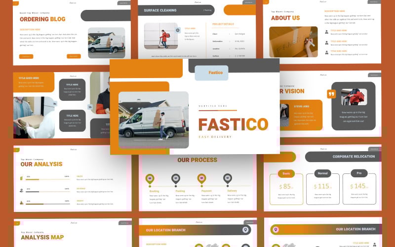 fastico delivery courier powerpoint template original