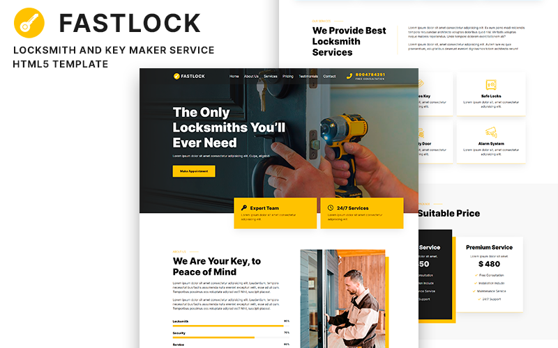 fastlock locksmith and key maker service html template original