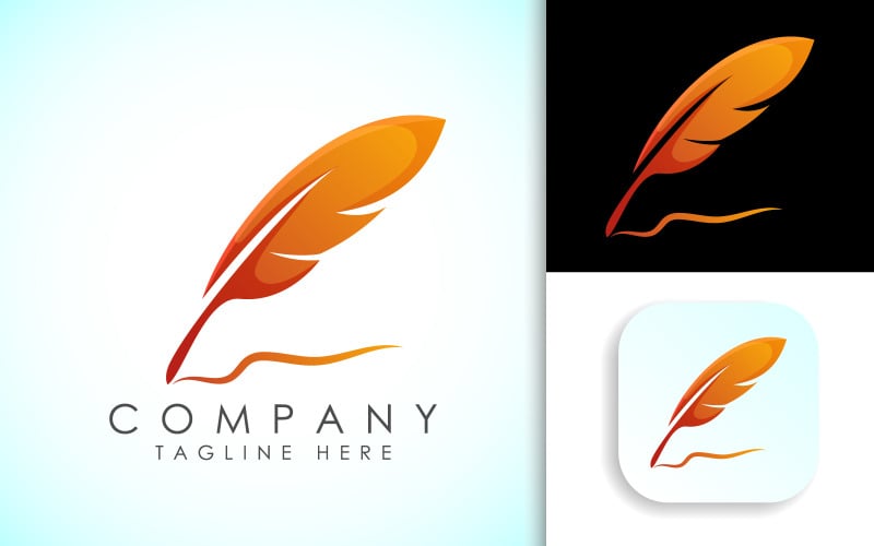 feather logo for a writer or publishers original