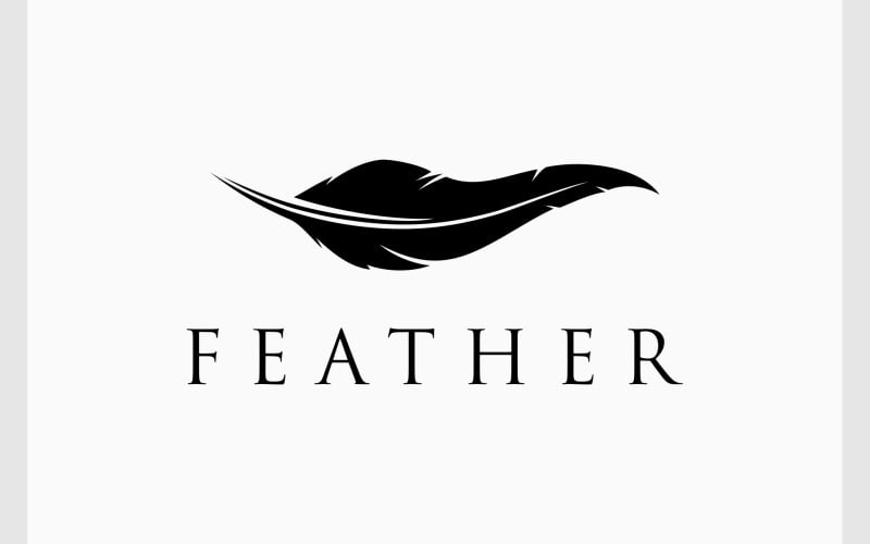 feather silhouette flat logo original