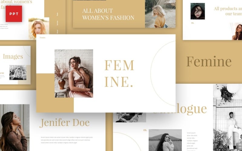 femine chic style powerpoint template original