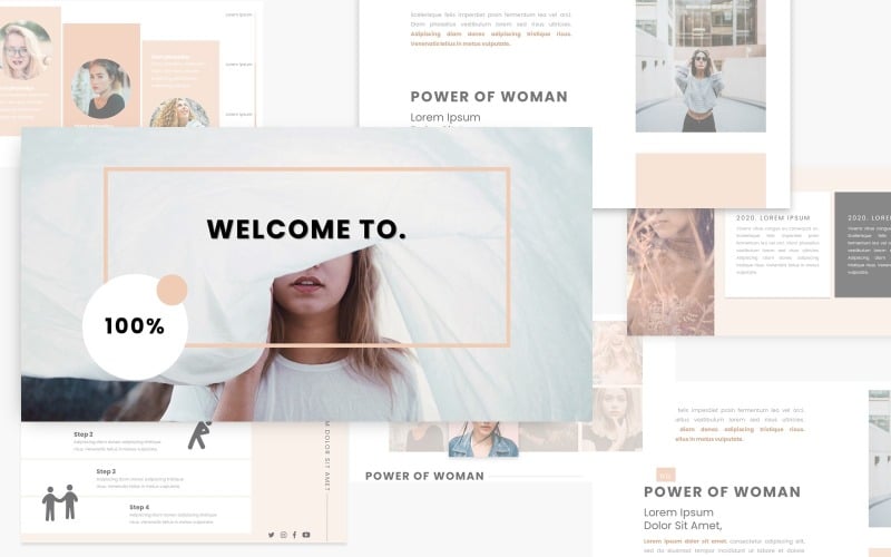 feminime woman powerpoint template original