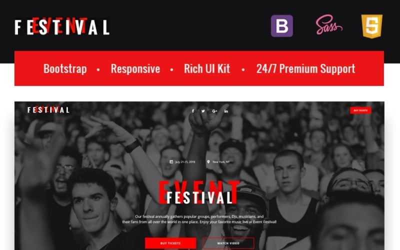 festival event responsive html landing page template original