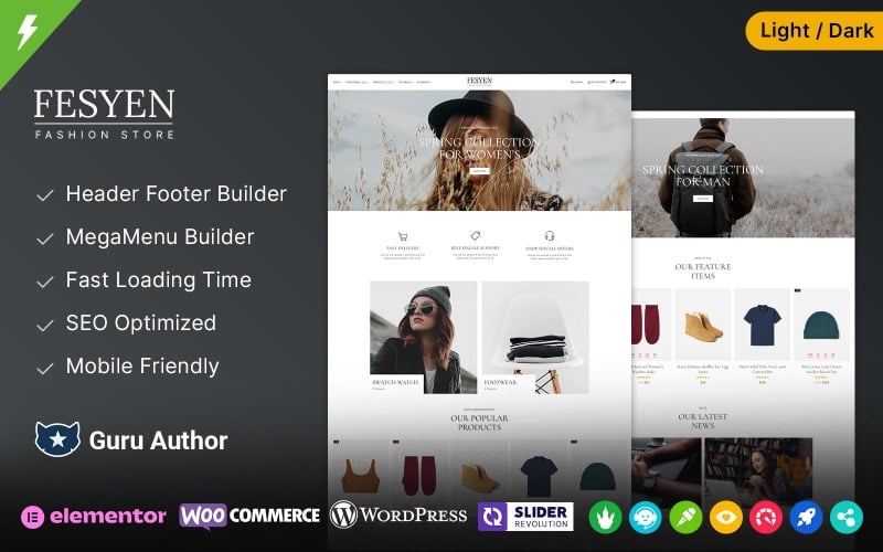 fesyen fashion and cosmetic and accessories elementor woocommerce theme original