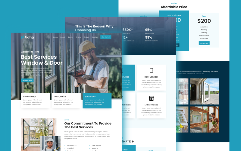fidha doors and windows landing page template original