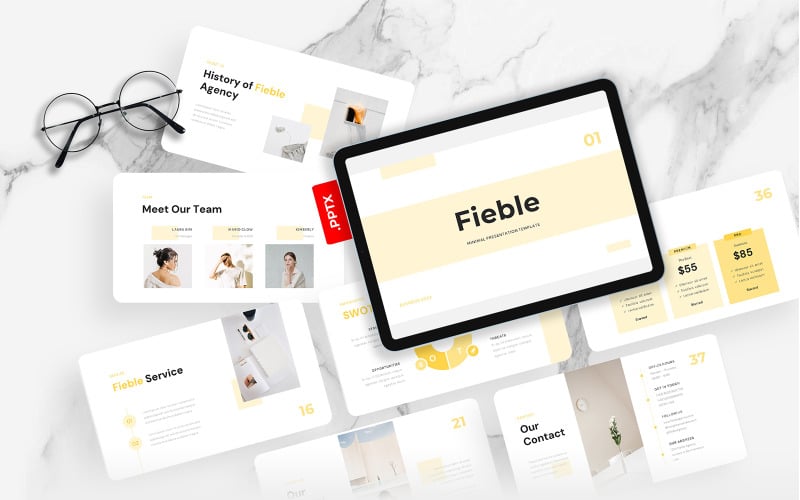 fieble minimal powerpoint template original