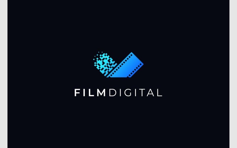 filmstrip movie pixel digital technology logo original