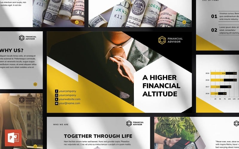 financial advisor presentation powerpoint template original