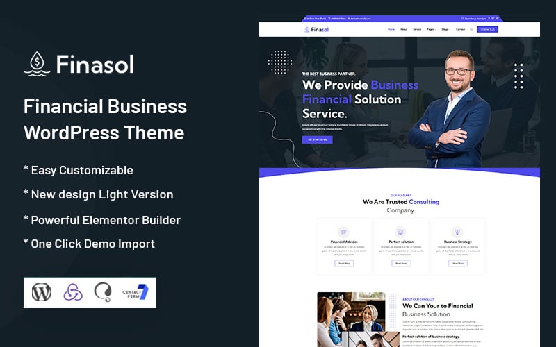 finasol financial business wordpress theme original
