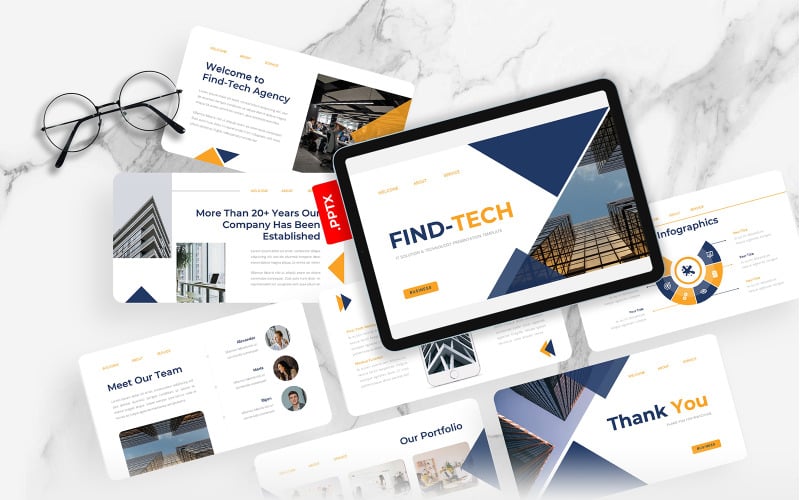 find tech technology powerpoint template original