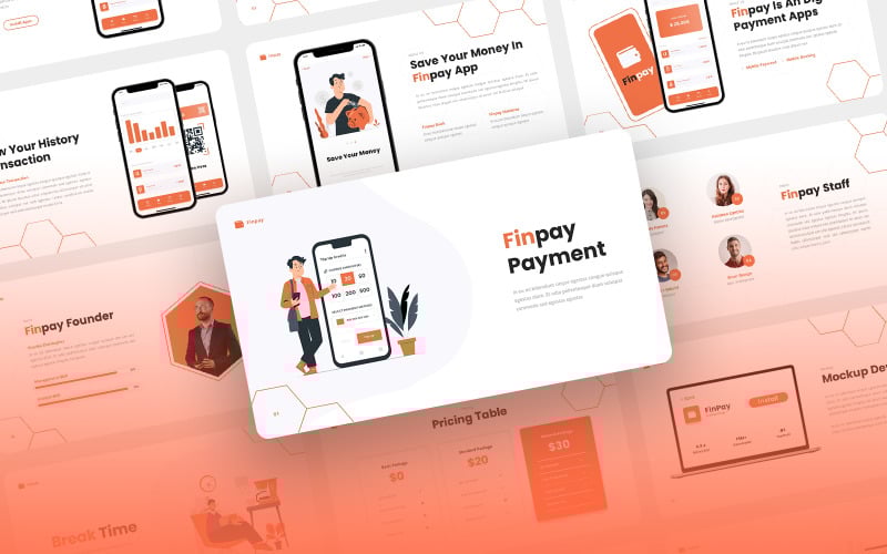 finpay mobile app amp saas powerpoint template original