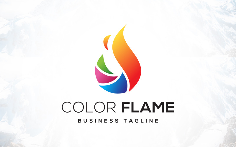 fire colorful flame logo design original