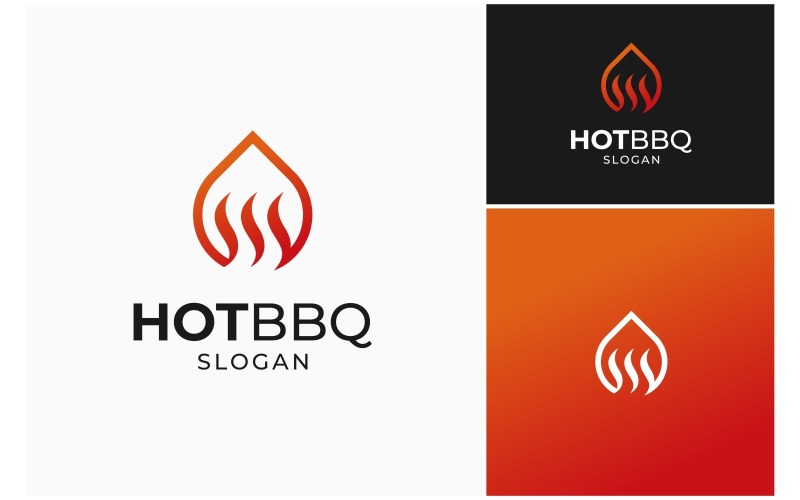 fire hot bbq smoke grill logo original