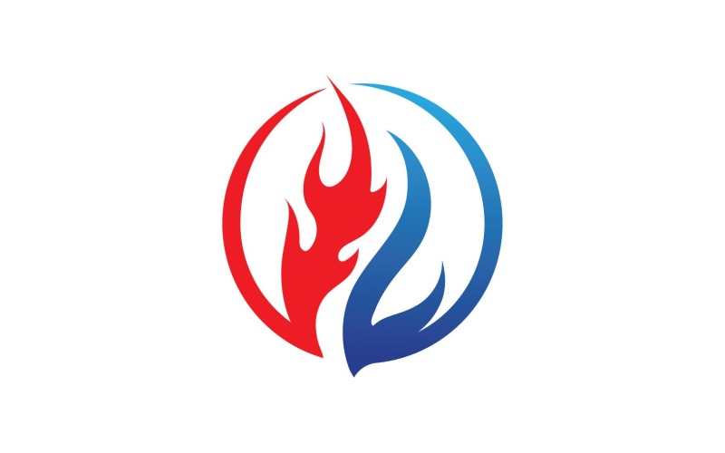 fire hot flame logo and symbol v original
