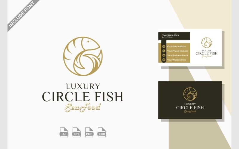 fish circle luxury minimalist logo original