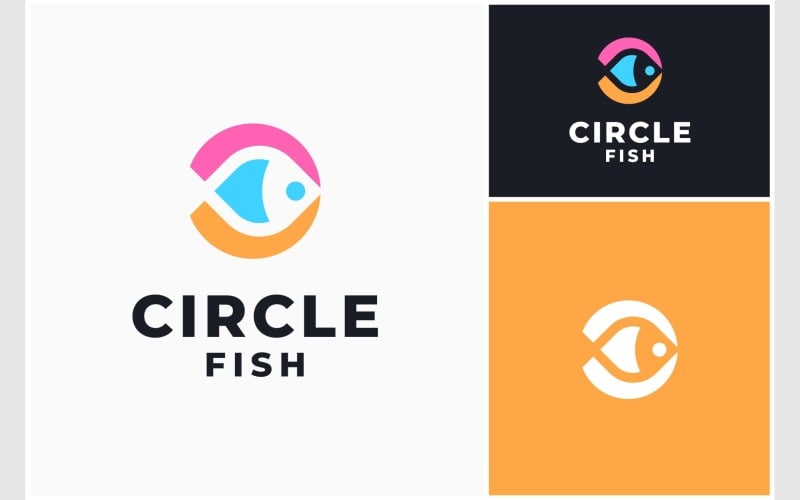 fish circle simple modern logo original
