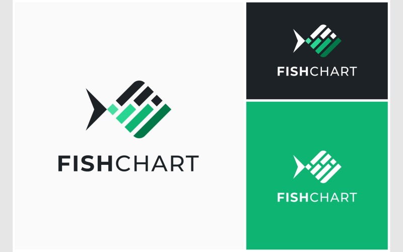 fish fishing chart graph business logo original
