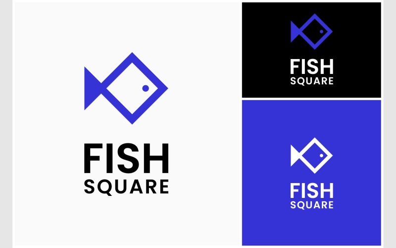 fish square abstract simple logo original