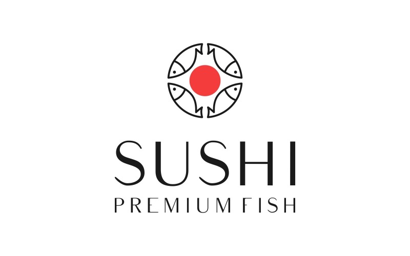 fish sushi japanese food logo original