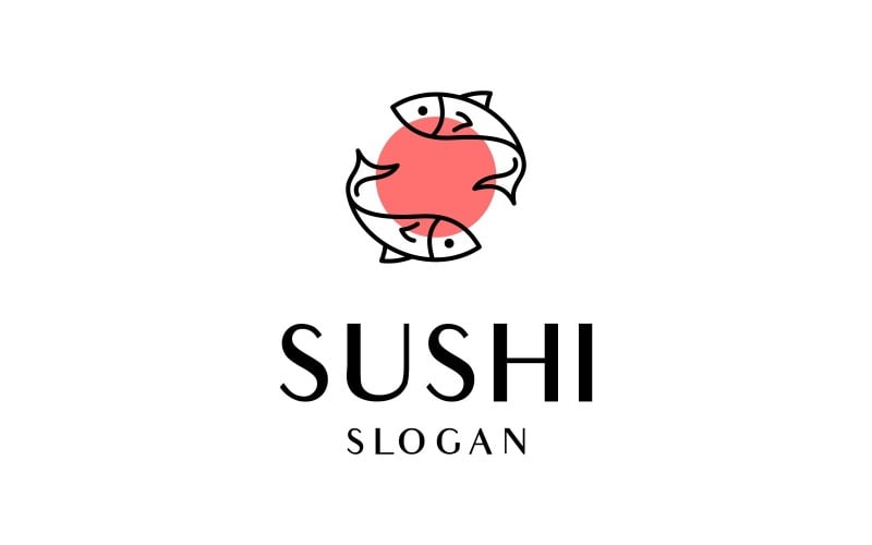 fish sushi japanese food restaurant logo original