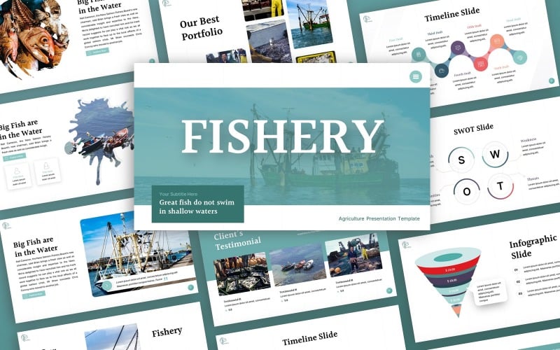fishery agricultur multipurpose powerpoint template original