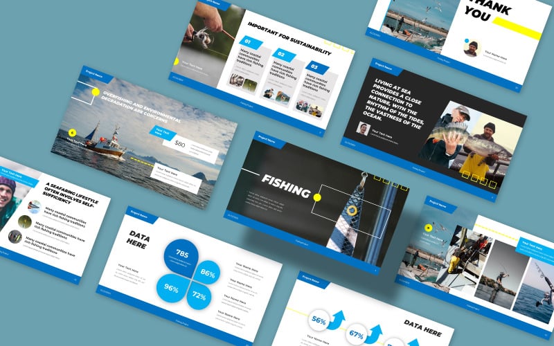 fishing community presentation powerpoint template original