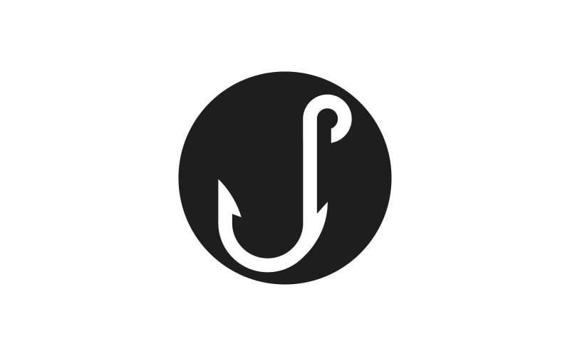 fishing hook vector logo design template v original