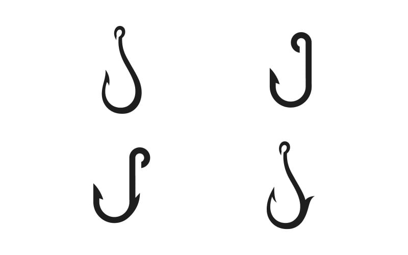 fishing hook vector logo design template v original