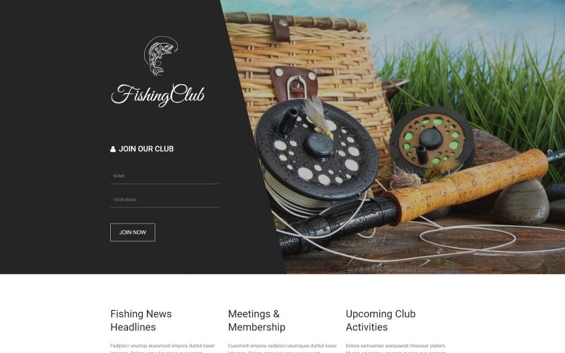 fishing responsive landing page template original